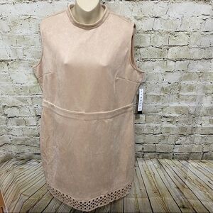NWT Ile Cream Sleeveless Faux Suede Sheath Dress